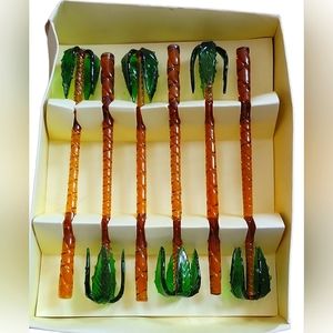 Boston Warehouse Glasss Swizzle Stick Set